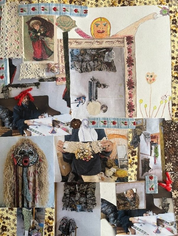 Collage de Ángeles Castellano dedicado al artista Póchó. 